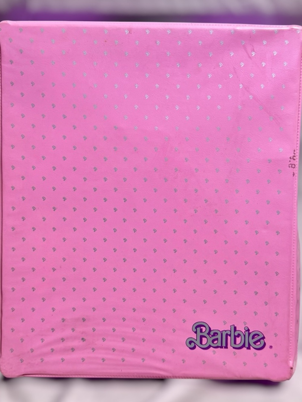 Vintage 1985 Mattel Barbie Fashion Doll Case Pink Vinyl Carrying Case Storage